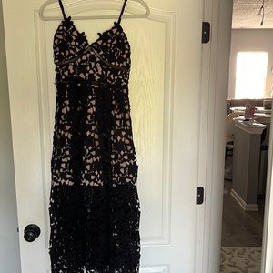 Black embroidered XS aqua dress